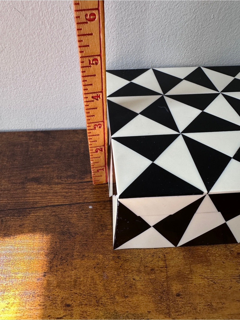 Handicrafts Home Black White Triangle Decorative Storage Box Inlay keepsakes - Picture 7 of 10